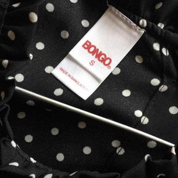 Black and white polka dot button back shirt - Picture 4 of 4